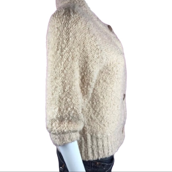 Anthropologie HWR Cardigan Sweater Pink Nubby Fox - Picture 3 of 8